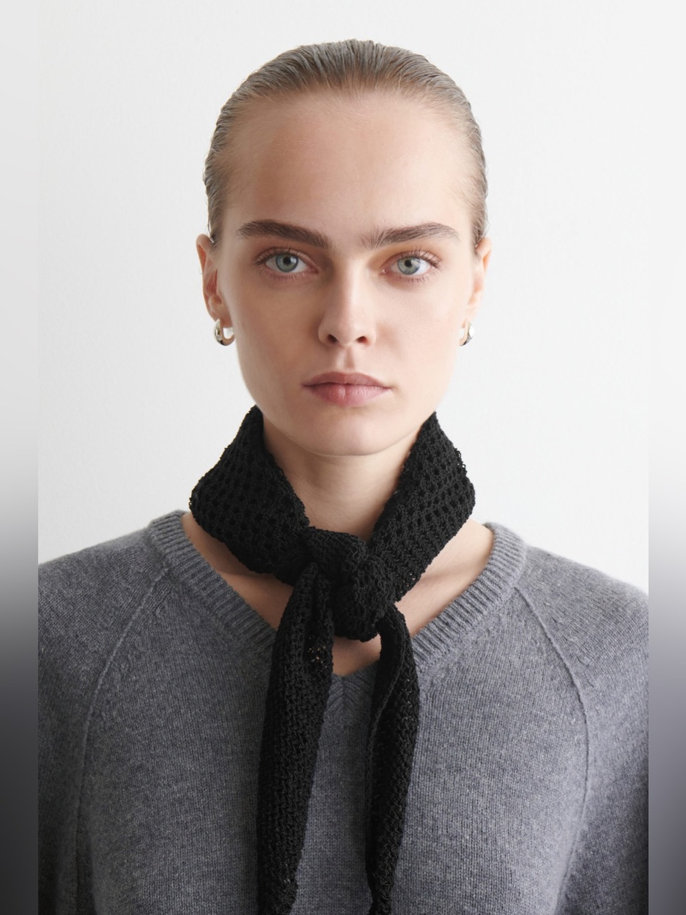 COS Pointelle Knit Triangle Scarf